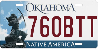 OK license plate 760BTT