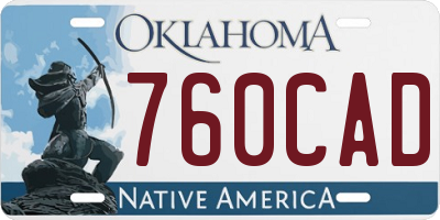OK license plate 760CAD