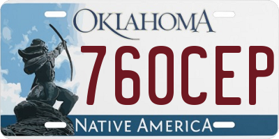 OK license plate 760CEP