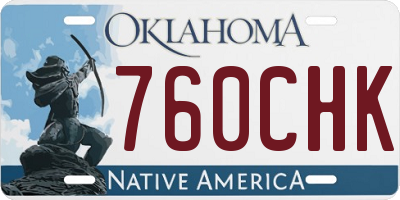 OK license plate 760CHK