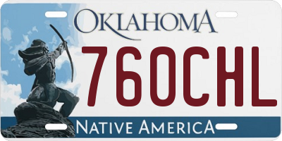 OK license plate 760CHL