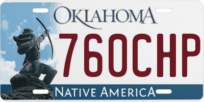 OK license plate 760CHP