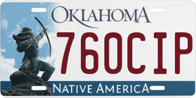 OK license plate 760CIP