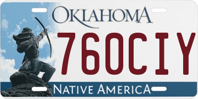 OK license plate 760CIY