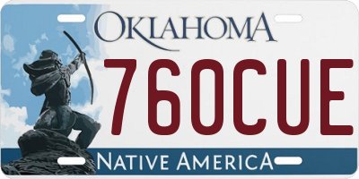 OK license plate 760CUE