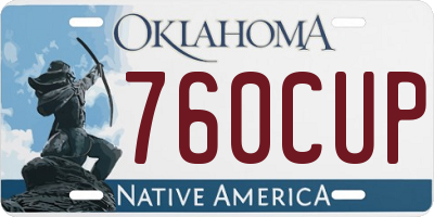 OK license plate 760CUP