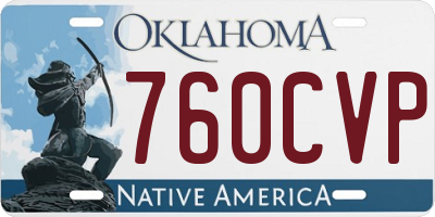 OK license plate 760CVP