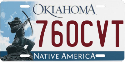 OK license plate 760CVT