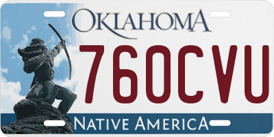 OK license plate 760CVU