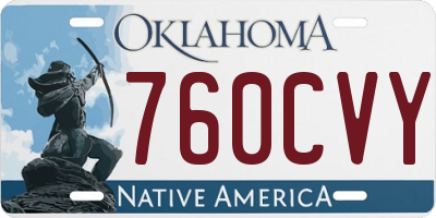 OK license plate 760CVY