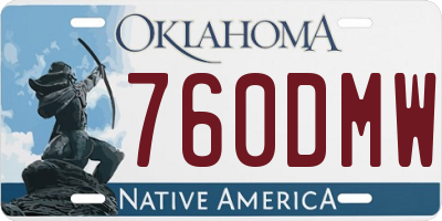 OK license plate 760DMW