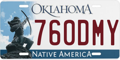 OK license plate 760DMY