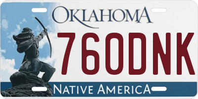 OK license plate 760DNK