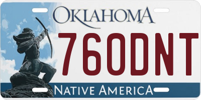 OK license plate 760DNT