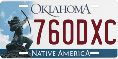 OK license plate 760DXC