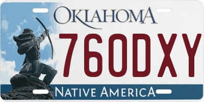 OK license plate 760DXY