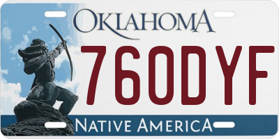 OK license plate 760DYF