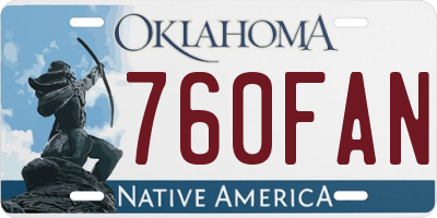 OK license plate 760FAN