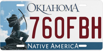 OK license plate 760FBH