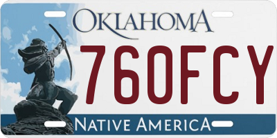 OK license plate 760FCY