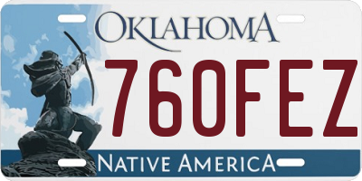 OK license plate 760FEZ