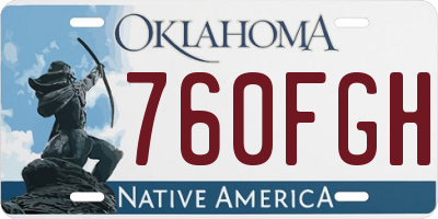 OK license plate 760FGH