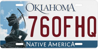 OK license plate 760FHQ