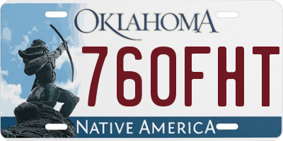 OK license plate 760FHT