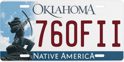 OK license plate 760FII