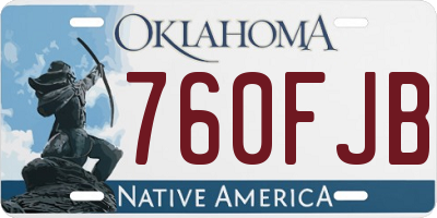 OK license plate 760FJB