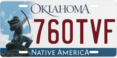 OK license plate 760TVF