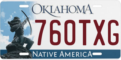 OK license plate 760TXG