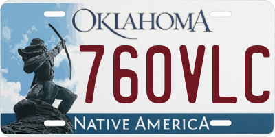 OK license plate 760VLC