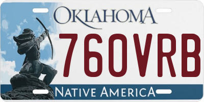 OK license plate 760VRB