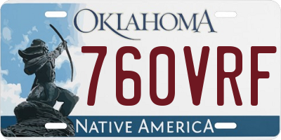 OK license plate 760VRF