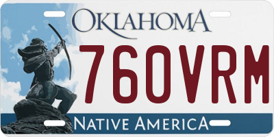 OK license plate 760VRM