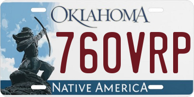 OK license plate 760VRP