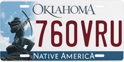 OK license plate 760VRU