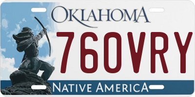 OK license plate 760VRY