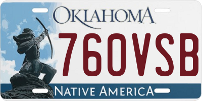 OK license plate 760VSB