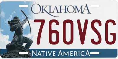 OK license plate 760VSG