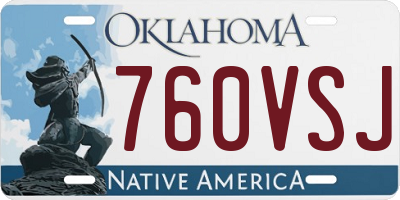 OK license plate 760VSJ