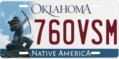 OK license plate 760VSM