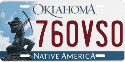 OK license plate 760VSO
