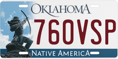 OK license plate 760VSP