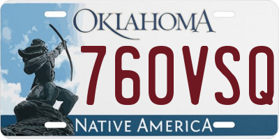 OK license plate 760VSQ