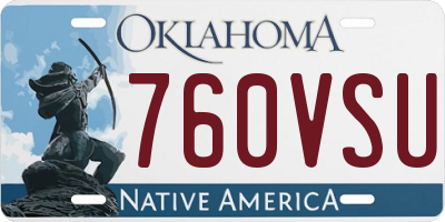 OK license plate 760VSU