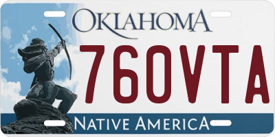 OK license plate 760VTA