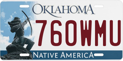 OK license plate 760WMU