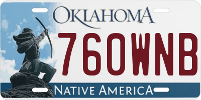 OK license plate 760WNB